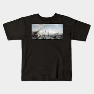 First International Race for America's Cup (1870) by Samuel Colman. Kids T-Shirt